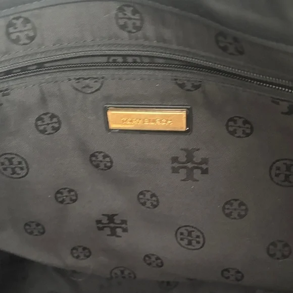 Tory Burch Black Nylon Patent Leather Tote - Picture 4 of 14